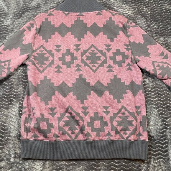 Arizona Jean Co. Pink & Brown Aztec Cardigan Sweater Buttons Mens size Medium - Picture 7 of 9